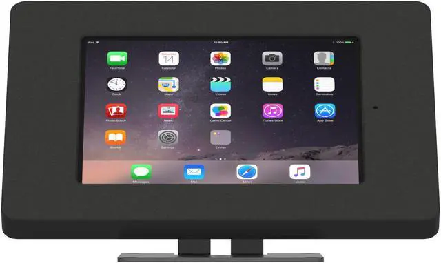 Alt view image 2 of 7 - VidaMount Black Covered Home Button Enclosure and Adjustable Tilt and Swivel Desk / Table Mount [Bundle] compatible with iPad Mini 1/2/3