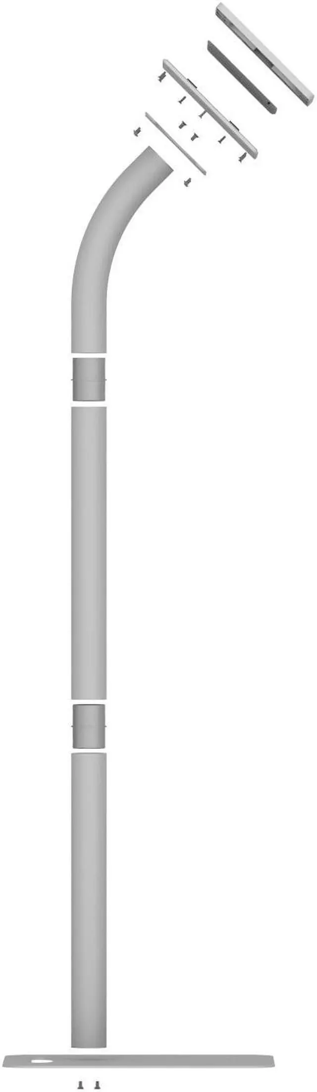 Alt view image 7 of 7 - VidaMount Light Grey Covered Home Button Enclosure and Floor Stand Version 2 [Bundle] compatible with iPad Mini 1/2/3