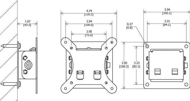 Alt view image 6 of 7 - Tilting VESA Wall Mount