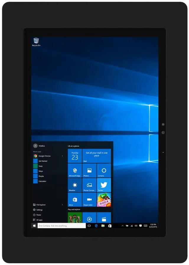Alt view image 3 of 7 - VidaMount Black On-Wall Tablet Mount compatible with Microsoft Surface Pro 7+, Pro 7, Pro 6, Pro 5, Pro 4