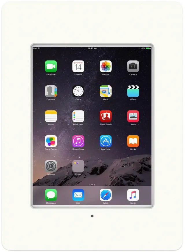 Alt view image 3 of 7 - VidaMount White Covered Home Button VESA Enclosure compatible with iPad Mini 1/2/3