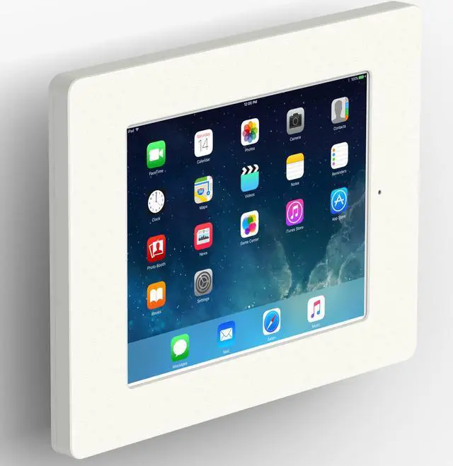 Main image of VidaMount White Home Button Covered Enclosure and Tilting VESA Slim Wall Mount [Bundle] compatible with iPad 9.7 (5th / 6th Gen), Pro 9.7", Air 1/2