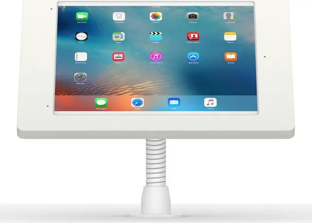 Alt view image 2 of 7 - VidaMount White Home Button Covered Enclosure and Flexible Desk/Wall Surface Mount [Bundle] compatible with iPad Pro 12.9" (1st/2nd Gen)
