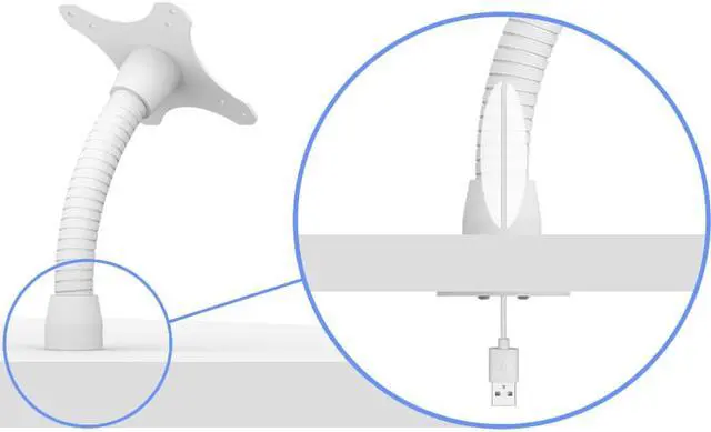 Alt view image 7 of 7 - VidaMount White Enclosure and Flexible Desk/Wall Surface Mount [Bundle] compatible with iPad 2/3/4