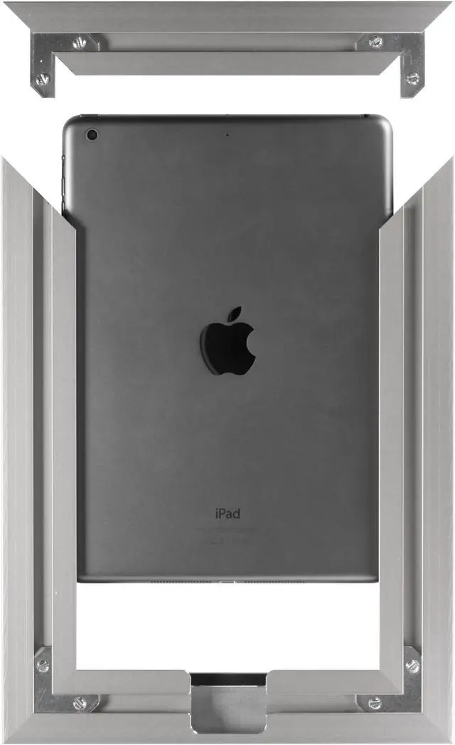 Alt view image 3 of 5 - VidaMount iPad 2 / 3 / 4 On Wall Metal Frame - Brushed German Silver