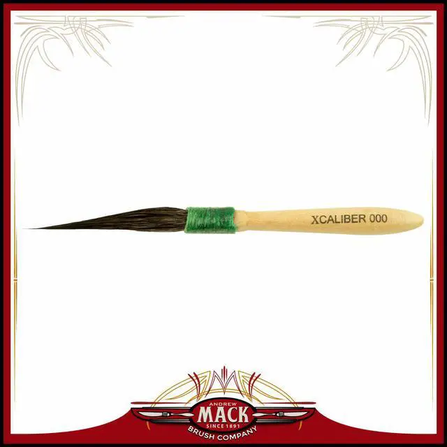 Main image of Andrew Mack Size 000 The Xcaliber Striper Brush Series 1 1/2" Short Blue Squirrel Hair Creates Greater Control for Intricate Designs