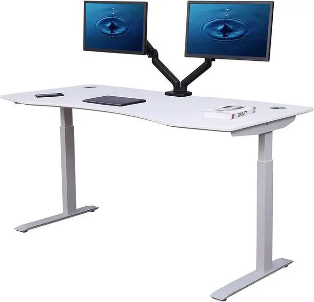 Main image of ApexDesk Elite Series 71" Electric Height Adjustable Standing Desk with Memory Controller (White Top, White Frame)