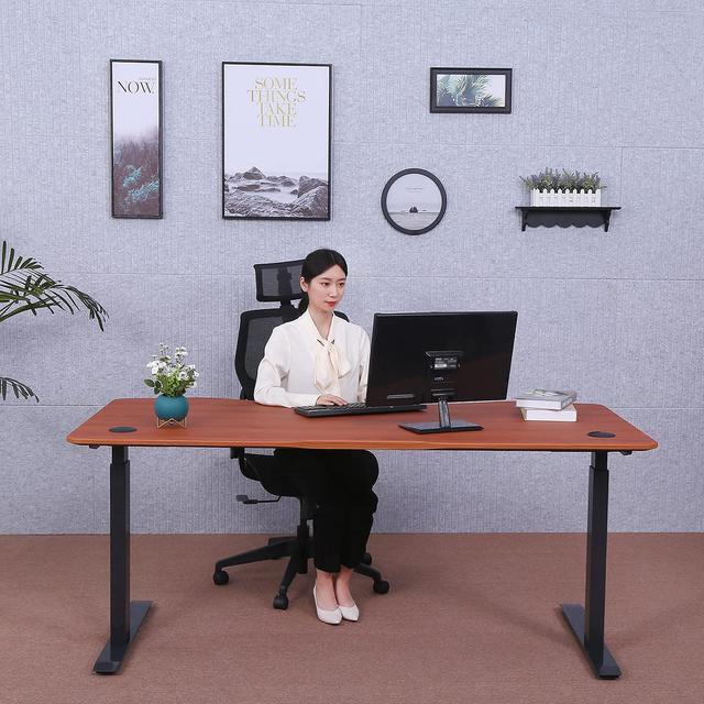 Alt view image 3 of 7 - ApexDesk Elite Series 71" Electric Height Adjustable Standing Desk with Memory Controller (Red Cherry Top, Black Frame)