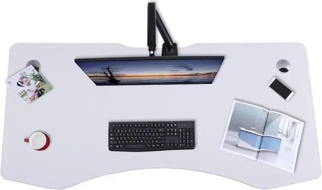 Alt view image 6 of 7 - ApexDesk Elite Series 71" Electric Height Adjustable Standing Desk with Memory Controller (White Top, White Frame)