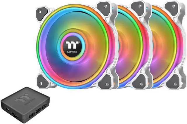 Main image of Thermaltake Riing Quad 14 RGB Radiator Fan 140mm 3 Pack - White