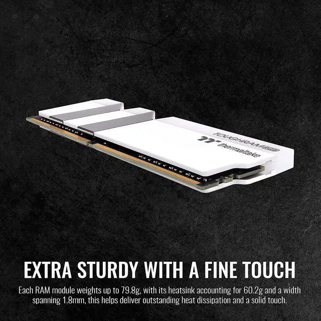 Alt view image 7 of 7 - Thermaltake TOUGHRAM RGB 64GB (2x32GB) DDR4 3600MHz C18 1.35V DIMM Desktop Gaming Memory, White, R022R432GX2-3600C18A