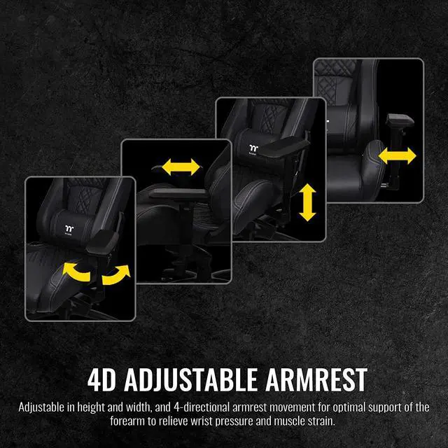 Alt view image 4 of 6 - Thermaltake GGC-XFR-BBMFDL-TW X FIT Real Leather Gaming Chair