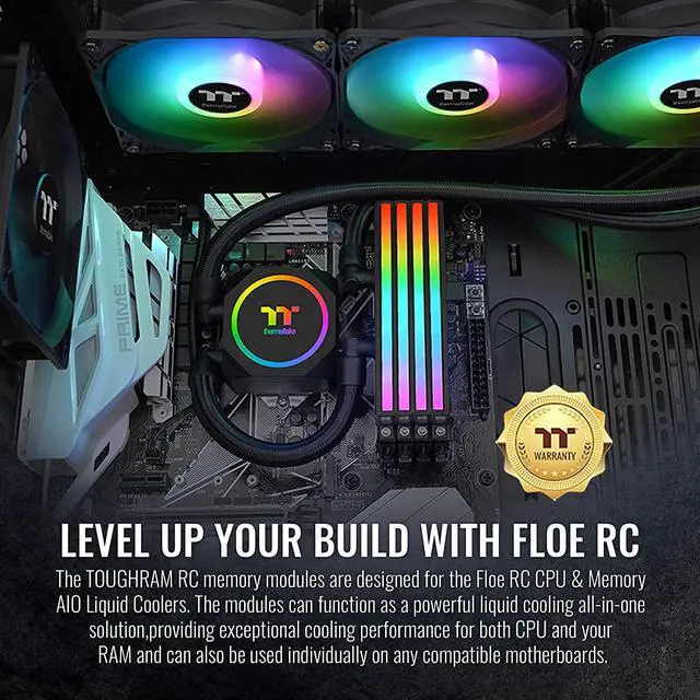Alt view image 6 of 6 - Thermaltake TOUGHRAM RC 16GB (2 x 8GB) 288-Pin DDR4 SDRAM DDR4 3600 (PC4 28800) Desktop Memory Model RA24D408GX2-3600C18A