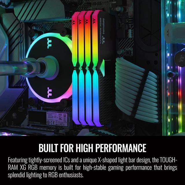 Alt view image 3 of 6 - Thermaltake TOUGHRAM XG RGB DDR4 3600MHz 64GB (32GB x 2) 16.8 Million Color RGB Alexa/Razer Chroma/5V Motherboard Syncable RGB Memory R016R432GX2-3600C18A