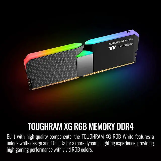 Alt view image 2 of 6 - Thermaltake TOUGHRAM XG RGB DDR4 4000MHz 64GB (32GB x 2) 16.8 Million Color RGB Alexa/Razer Chroma/5V Motherboard Syncable RGB Memory R016R432GX2-4000C19A