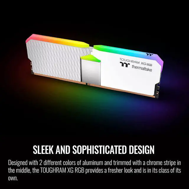 Alt view image 4 of 6 - Thermaltake TOUGHRAM XG RGB White DDR4 4600MHz 16GB C19 (8GB x 2) 16.8 Million Color RGB Alexa/Razer Chroma/5V Motherboard Syncable RGB Memory RG06D408GX2-4600C19B