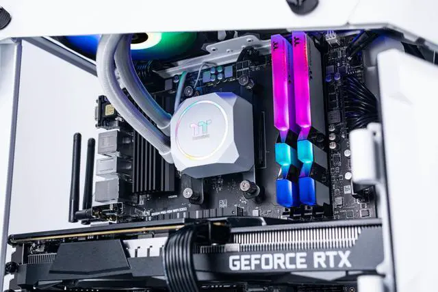 Alt view image 7 of 7 - Thermaltake LCGS AH-i360 R4 Snow AIO Liquid Cooled CPU Gaming Desktop (Intel Core™ i5-12600KF, ToughRam DDR4 3600Mhz 16GB RGB Memory, NVIDIA® GeForce RTX™ 3060, 1TB NVMe M.2, Win10) AHW2-B66R-360-LCS