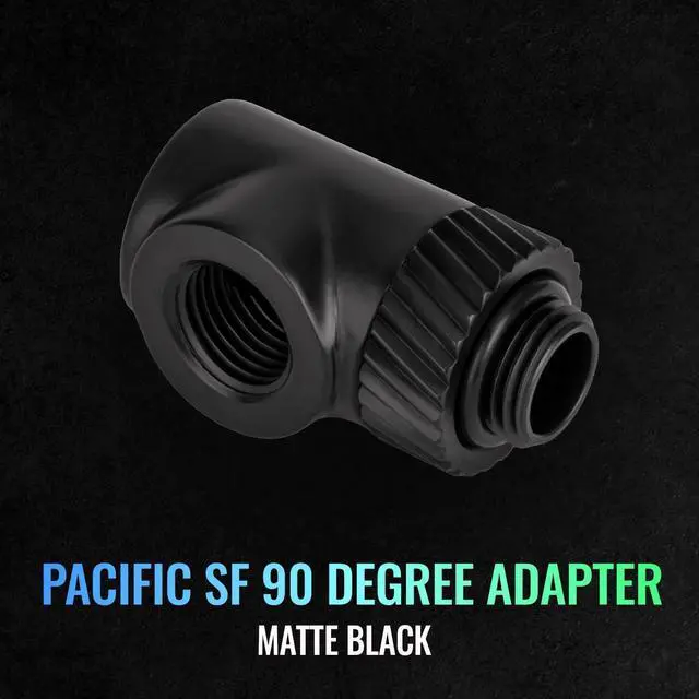 Alt view image 5 of 6 - Thermaltake Pacific SF 90 Degree Adapter Matte Black/DIY LCS/Fittings CL-W396-CU00MK-A