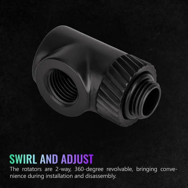 Alt view image 4 of 6 - Thermaltake Pacific SF 90 Degree Adapter Matte Black/DIY LCS/Fittings CL-W396-CU00MK-A