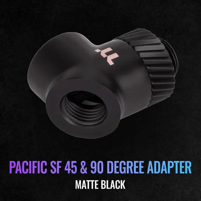 Alt view image 4 of 6 - Thermaltake Pacific SF 45 & 90 Degree Adapter Matte Black/DIY LCS/Fittings CL-W398-CU00MK-A