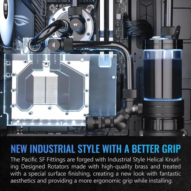 Alt view image 6 of 6 - Thermaltake Pacific SF 45 & 90 Degree Adapter Matte Black/DIY LCS/Fittings CL-W398-CU00MK-A