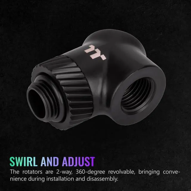 Alt view image 3 of 6 - Thermaltake Pacific SF 45 & 90 Degree Adapter Matte Black/DIY LCS/Fittings CL-W398-CU00MK-A