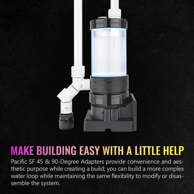 Alt view image 5 of 6 - Thermaltake Pacific SF 45 & 90 Degree Adapter White/DIY LCS/Fittings CL-W398-CU00WT-A