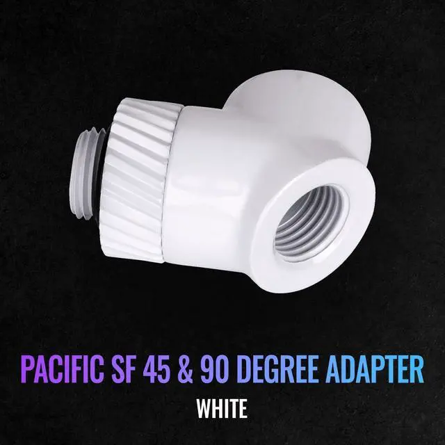 Alt view image 3 of 6 - Thermaltake Pacific SF 45 & 90 Degree Adapter White/DIY LCS/Fittings CL-W398-CU00WT-A