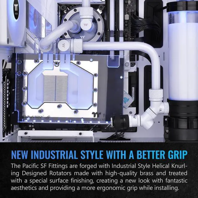 Alt view image 6 of 6 - Thermaltake Pacific SF 45 & 90 Degree Adapter White/DIY LCS/Fittings CL-W398-CU00WT-A