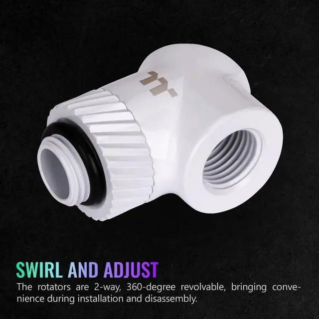 Alt view image 2 of 6 - Thermaltake Pacific SF 45 & 90 Degree Adapter White/DIY LCS/Fittings CL-W398-CU00WT-A