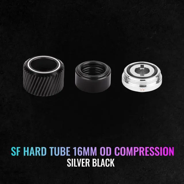 Alt view image 2 of 5 - Thermaltake Pacific SF Hard Tube 16mm OD Compression Silver Black/DIY LCS/Fittings CL-W389-CA16BL-A