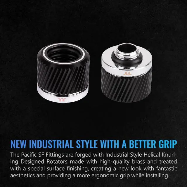 Alt view image 4 of 5 - Thermaltake Pacific SF Hard Tube 16mm OD Compression Silver Black/DIY LCS/Fittings CL-W389-CA16BL-A