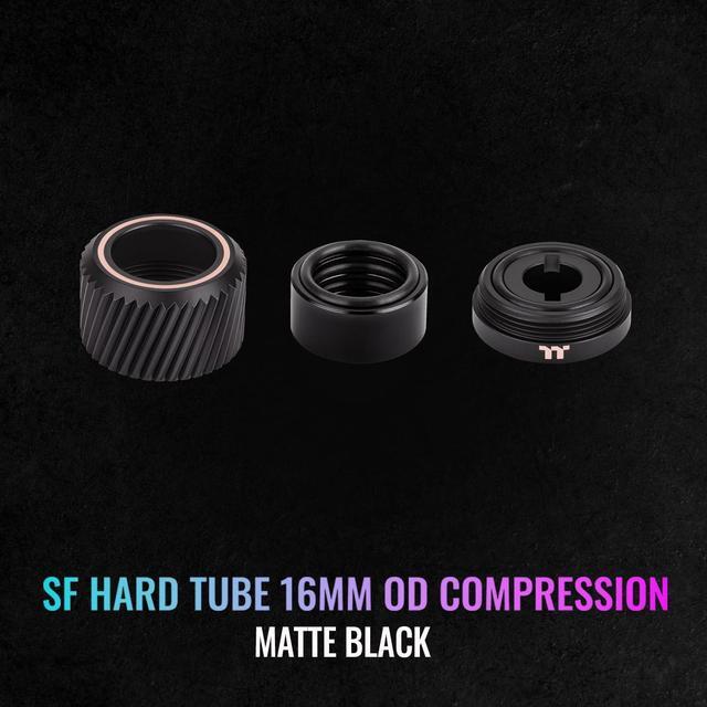 Alt view image 3 of 5 - Thermaltake Pacific SF Hard Tube 16mm OD Compression Matte Black/DIY LCS/Fittings CL-W389-CA16MK-A