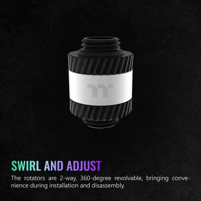 Alt view image 2 of 6 - Thermaltake Pacific SF Male to Male 20mm Extender Silver Black/DIY LCS/Fittings CL-W390-CU00SL-A