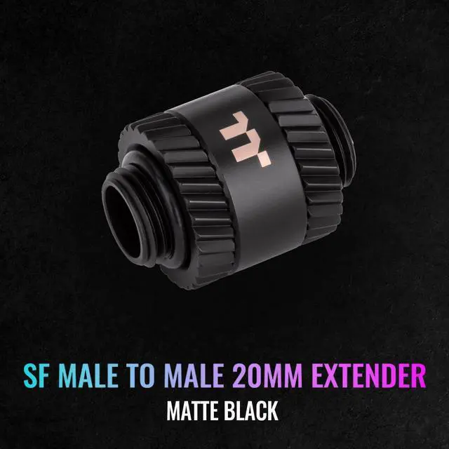 Alt view image 3 of 5 - Thermaltake Pacific SF Male to Male 20mm Extender Matte Black/DIY LCS/Fittings CL-W390-CU00MK-A
