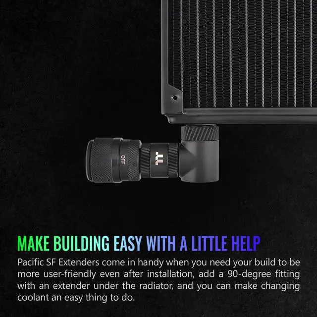 Alt view image 4 of 5 - Thermaltake Pacific SF Male to Male 20mm Extender Matte Black/DIY LCS/Fittings CL-W390-CU00MK-A