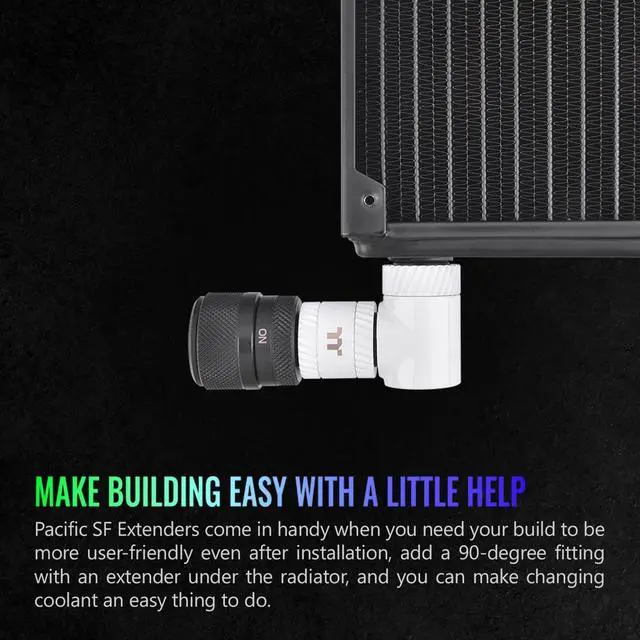 Alt view image 4 of 5 - Thermaltake Pacific SF Male to Male 30mm Extender White/DIY LCS/Fittings CL-W391-CU00WT-A