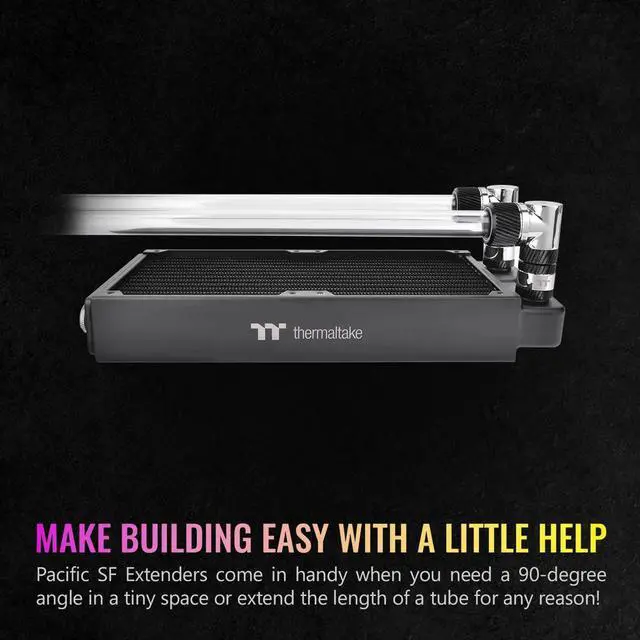 Alt view image 2 of 6 - Thermaltake Pacific SF Female to Male 20mm Extender Silver Black/DIY LCS/Fittings CL-W392-CU00SL-A