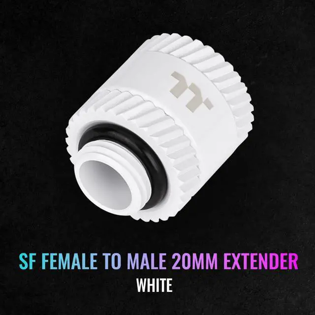 Alt view image 6 of 6 - Thermaltake Pacific SF Female to Male 20mm Extender White/DIY LCS/Fittings CL-W392-CU00WT-A