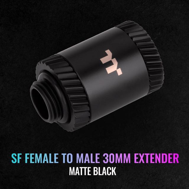 Alt view image 4 of 6 - Thermaltake Pacific SF Female to Male 30mm Extender Matte Black/DIY LCS/Fittings CL-W393-CU00MK-A