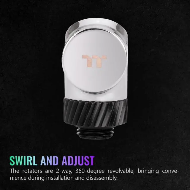 Alt view image 2 of 5 - Thermaltake Pacific SF 45 Degree Adapter Silver Black/DIY LCS/Fittings CL-W397-CU00SL-A