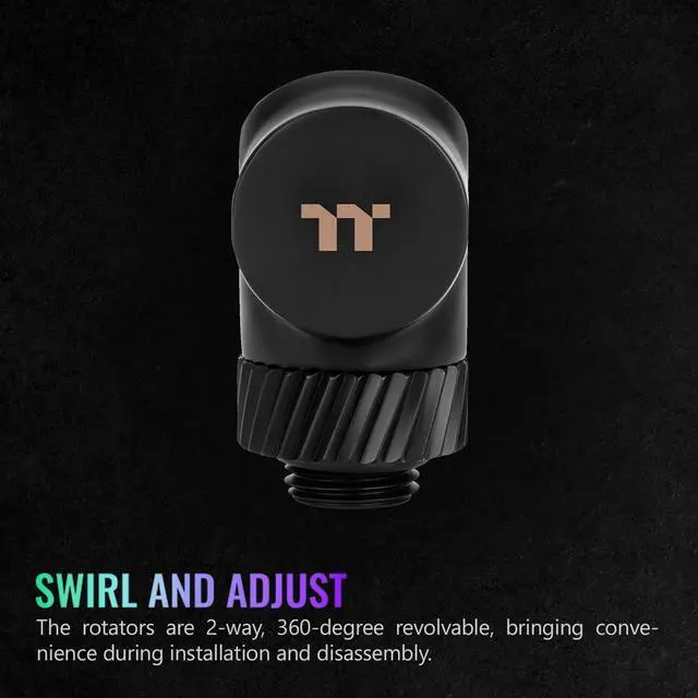 Alt view image 2 of 5 - Thermaltake Pacific SF 45 Degree Adapter Matte Black/DIY LCS/Fittings CL-W397-CU00MK-A