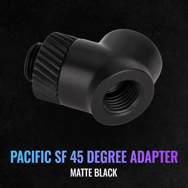 Alt view image 4 of 5 - Thermaltake Pacific SF 45 Degree Adapter Matte Black/DIY LCS/Fittings CL-W397-CU00MK-A