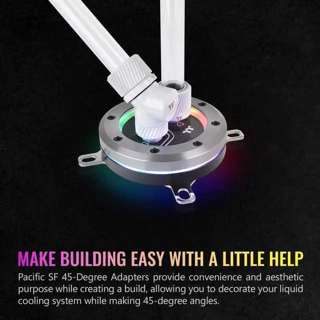 Alt view image 4 of 5 - Thermaltake Pacific SF 45 Degree Adapter White/DIY LCS/Fittings CL-W397-CU00WT-A