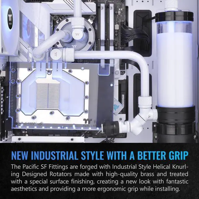 Alt view image 5 of 5 - Thermaltake Pacific SF 45 Degree Adapter White/DIY LCS/Fittings CL-W397-CU00WT-A