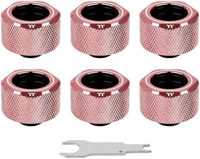 Main image of Thermaltake Pacific G1/4 PETG Tube 16mm OD Compression - Rose Gold (6-Pack Fittings) - CL-W266-CU00RG-B