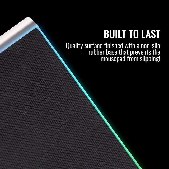 Alt view image 6 of 6 - Thermaltake Argent MP1 RGB 16.8 Million Color Software Enabled, Hard Surface, Aluminum Top Plate, and Non-Slip Rubber Base 359mm x 254mm x 10mm Gaming Mouse Pad GMP-MP1-BLKHMC-01