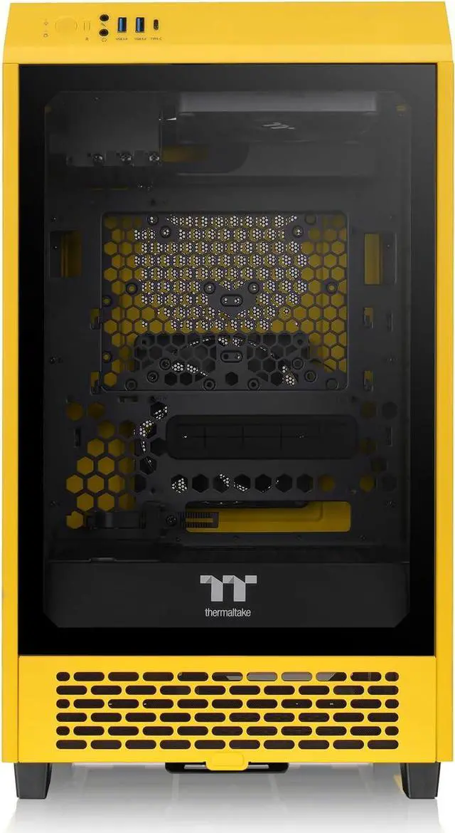 Alt view image 2 of 6 - Thermaltake Tower 200 Mini-ITX Computer Case; 2x140mm Pre-Installed CT140 Fans; Supports GPU Length Up to 380mm; CA-1X9-00S4WN-00; Bumblebee; 3 Year Warranty