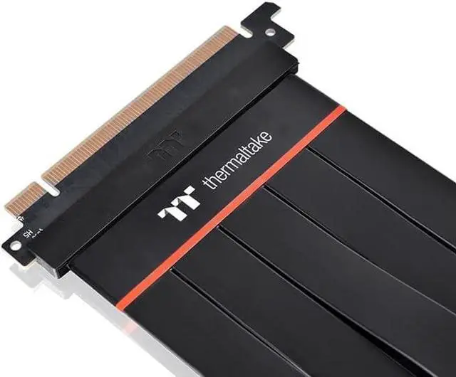 Alt view image 2 of 4 - Thermaltake Tt Premium PCI-E 4.0 200mm flexiable Extender with 90 Degree Adapter, AC-060-CO1OTN-C2