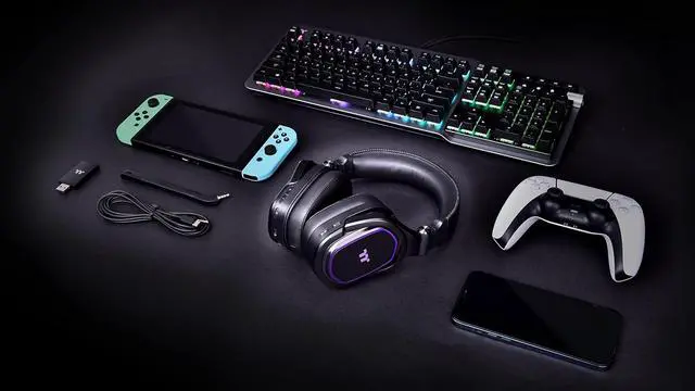 Alt view image 6 of 7 - Thermaltake Argent H5 Wireless Headset, 40MM Hi-Res Drives, Compatible with PC, Xbox One, PS4, Mac, Black GHT-THF-WIECBK-32